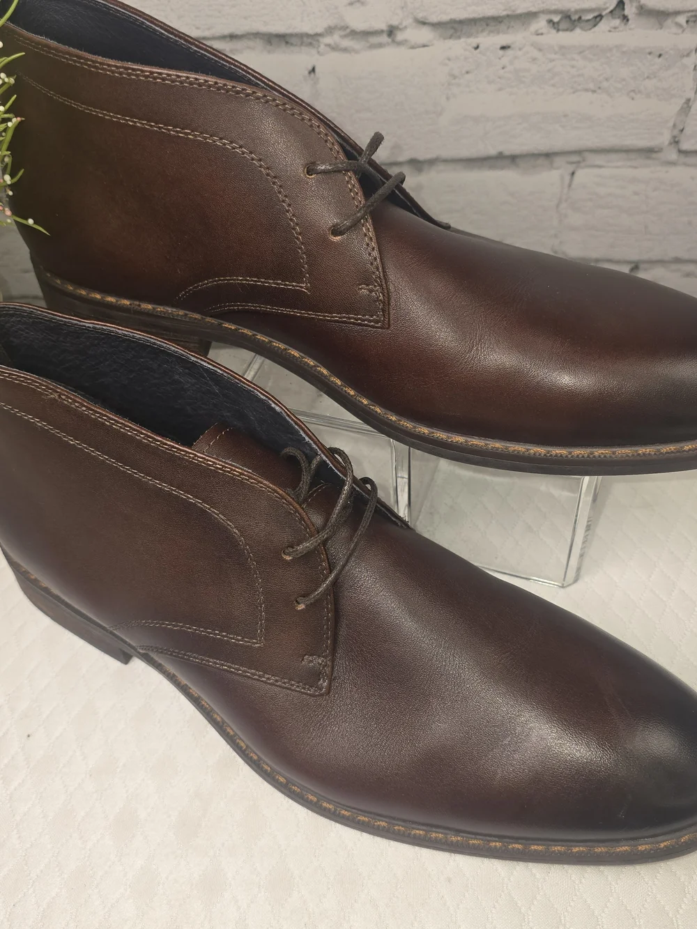 MORETTI BLACK LABEL BROWN LEATHER CHUKKA BOOTS LACE UP MENS 9D